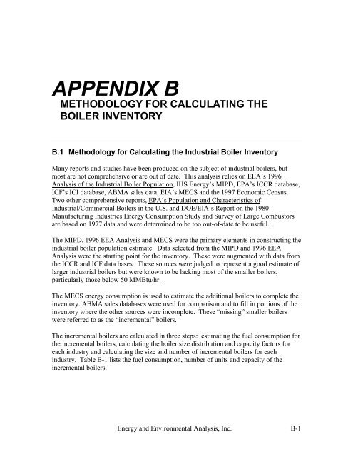 Characterization of the U.S. Industrial Commercial Boiler Population