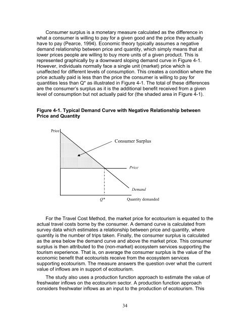 The Economic Value of Water and Ecosystem Preservation