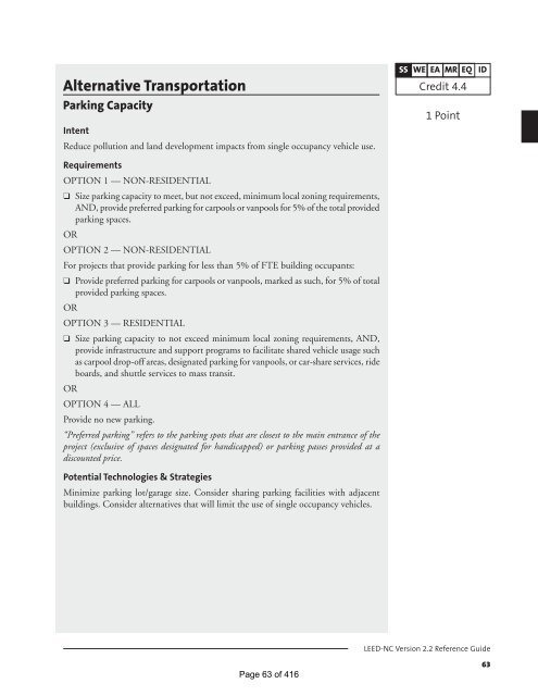 LEED Reference Guide 2.2 - Houston Advanced Research Center