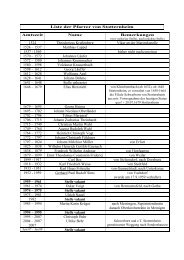 Liste der Pfarrer für Stotternheim und Schwerborn