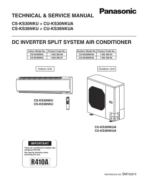 TECHNICAL & SERVICE MANUAL DC INVERTER ... - Panasonic