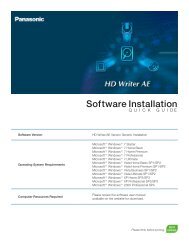 Software Installation - Panasonic