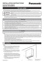 CZ-CFUNC1U Communication Adaptor Installation ... - Panasonic