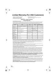 Warranty Details for VDR-M10 - Panasonic