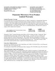 Warranty Details for NN-S780BA - Panasonic