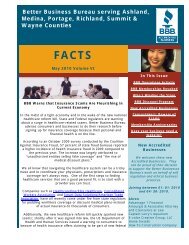 BBB Facts Newsletter May 2010 - Akron Better Business Bureau