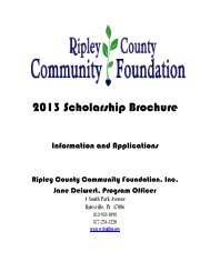 2013 Scholarship Brochure - Ripley County Community Foundation