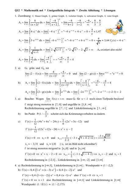 Q12 * Mathematik m4 * Uneigentliche Integrale * Zweite Ableitung