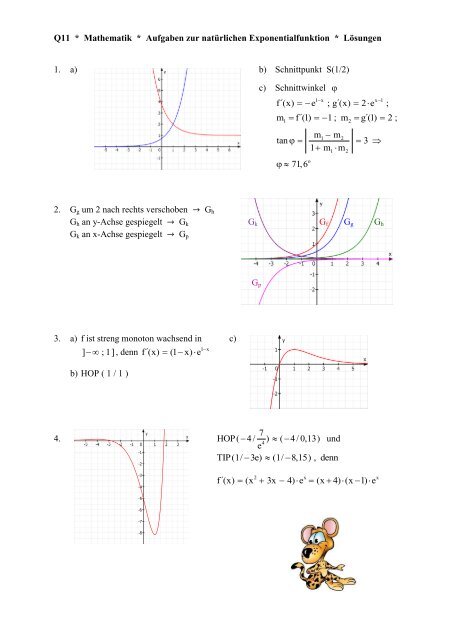 Q11 * Mathematik * Aufgaben zur natürlichen Exponentialfunktion