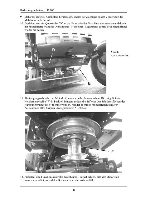 Frontkehrmaschine FK 105 - MTD Europe