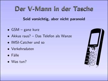 Der V-Mann in der Tasche