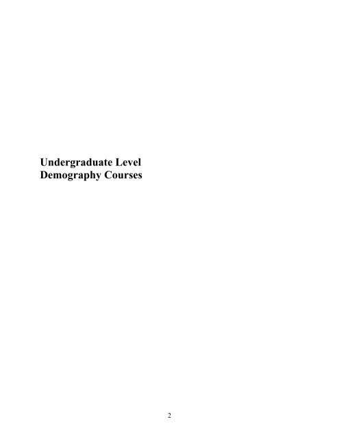 Demography - American Sociological Association