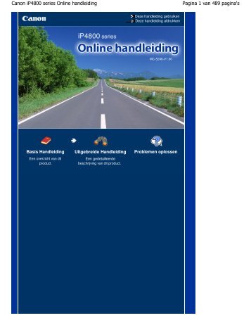 Canon iP4800 series Online handleiding - Canon Europe