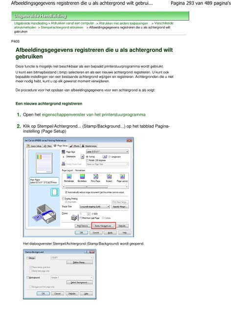 Canon iP4800 series Online handleiding - Canon Europe