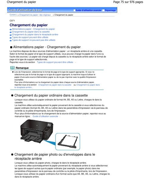 Canon MG5100 series Manuel en ligne - Canon Europe