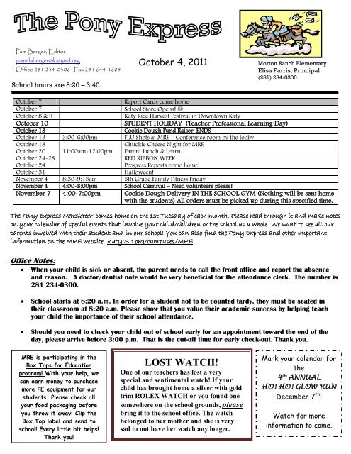 Lost Watch Campuses Katy Isd