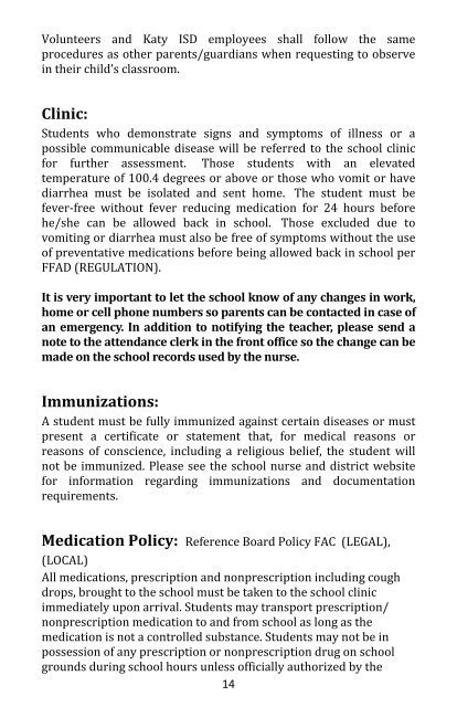 Shafer Elementary Student Handbook - Campuses - Katy ISD