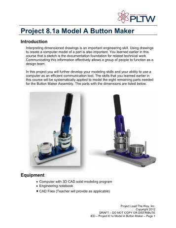 Project 8.1a Model A Button Maker Introduction
