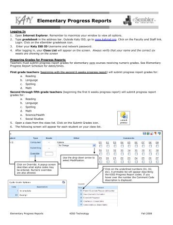 ProgressReports Elementary_0809 - Campuses - Katy ISD