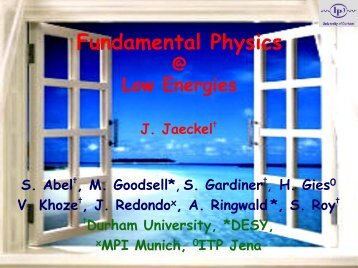 Fundamental Physics - Physics Seminar - Desy