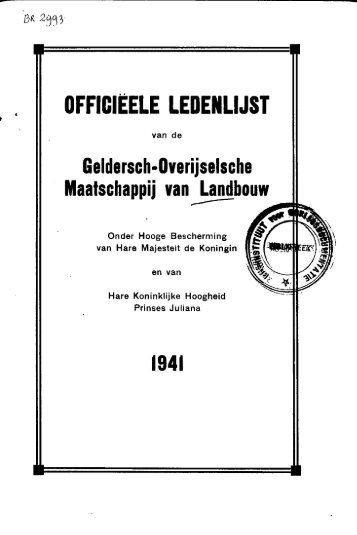 OFFICIËELE LEDENLIJST