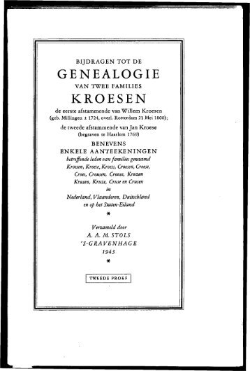 GENEALOGIE KROESEN