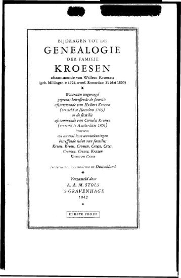 GENEALOGIE KROESEN