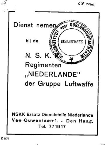 Dienst nemen-; N. S. K . ^ Regimenten „NIEDERLANDE" der Gruppe ...