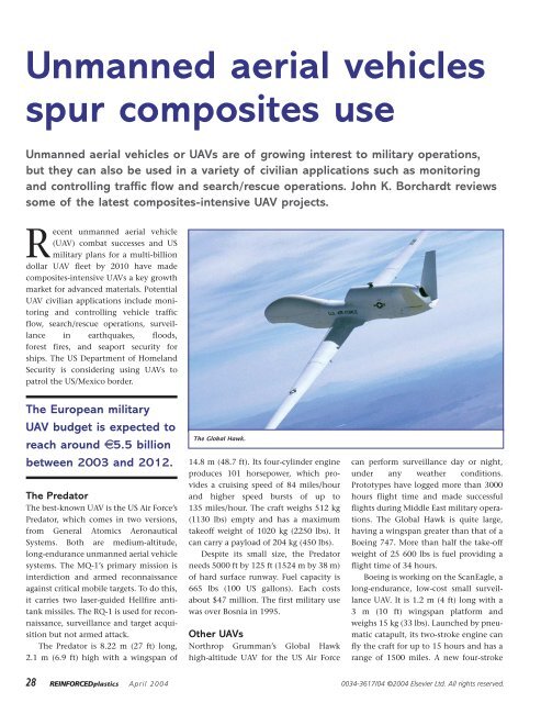 Unmanned aerial vehicles spur composites use