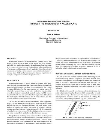 Determining residual stress through the thickness of a welded plate.