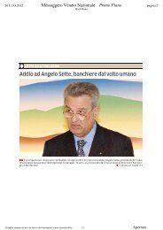 Addio ad Angelo Sette, banchiere dal volto umano - Rassegna ...