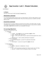 App Inventor: Lab 2 – Simple Calculator