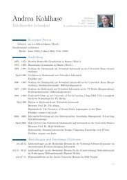 Andrea Kohlhase – Tabellarischer Lebenslauf - Kwarc