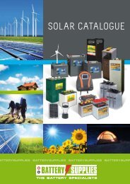 SOLAR cAtALOgue - Battery Supplies