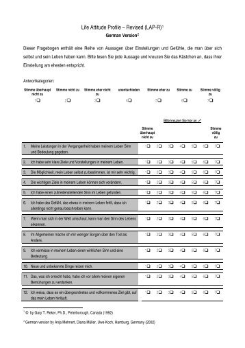 Life Attitude Profile – Revised (LAP-R)