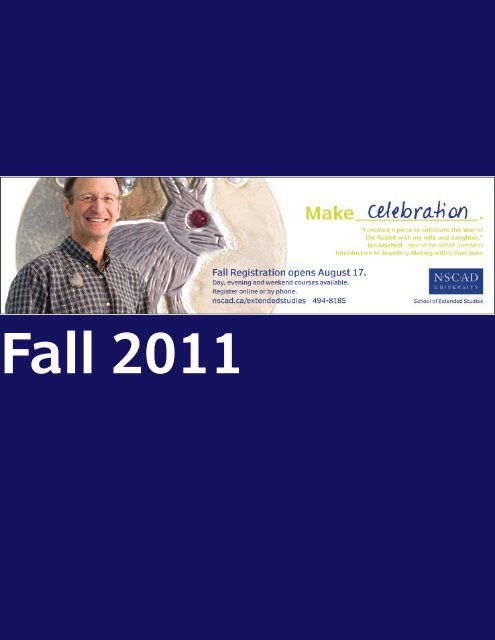 Fall 2011 Course Calendar - Nova Scotia College of Art and Design