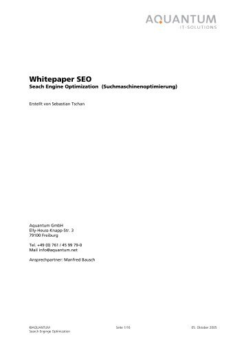 Whitepaper SEO - AQUANTUM Gmbh