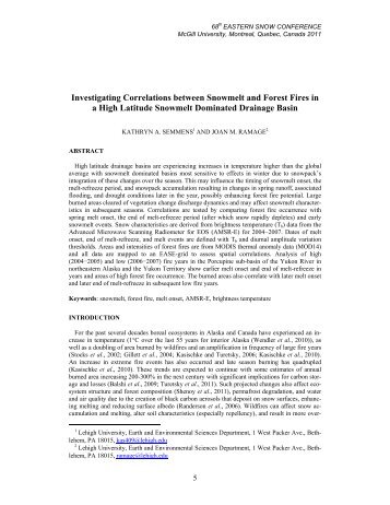 Investigating Correlations between Snowmelt and Forest Fires in a ...