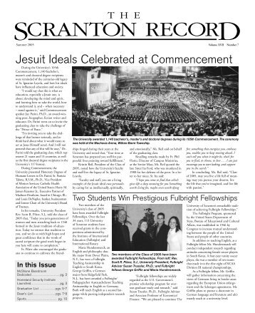 Record, Summer 2005.indd - The University of Scranton