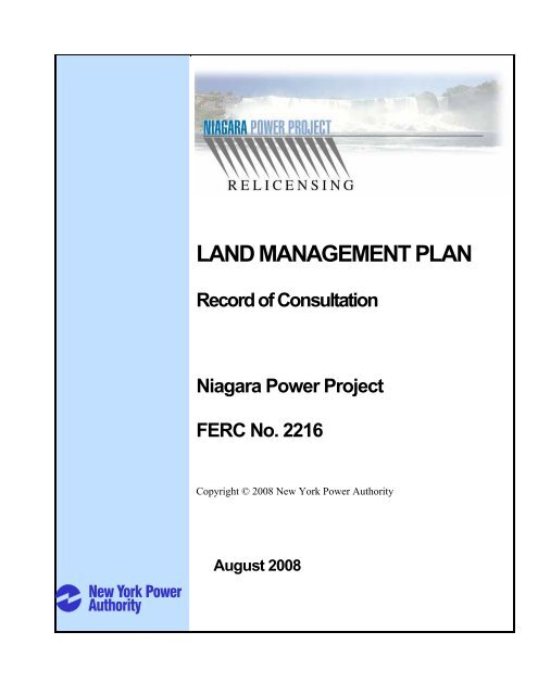 Recreation Plan - Niagara Power Project Relicensing - New York ...