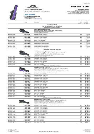 Price List 6/2011 - Musicworld.bg