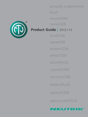 Product Guide 2012 / 13 - Neutrik