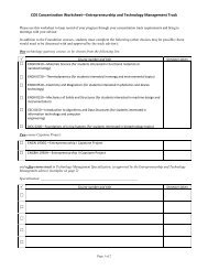 COE Concentration Worksheet—Entrepreneurship and Technology ...