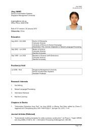 Jing JIANG Education Position(s) - Singapore Management University