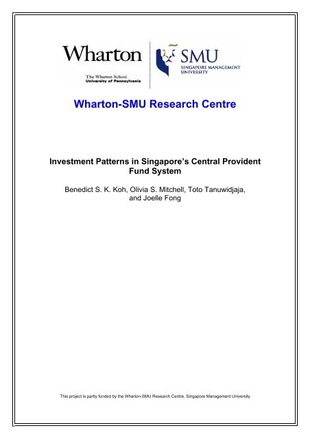 Investment Patterns in Singapore's Central Provident Fund System