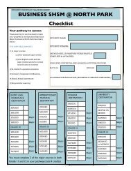 SHSM Tracking Sheet 2013 - North Park Secondary School