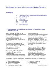 Einführung von CAD - NC – Prozessen (Region Sachsen)