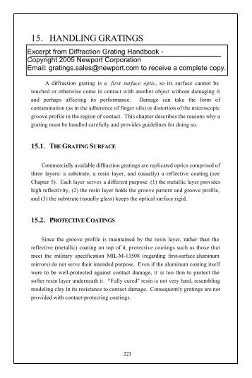 Diffraction Grating Handbook