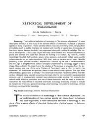 HISTORICAL DEVELOPMENT OF TOXICOLOGY