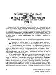 opportunities for health promotion in the context of the present ...